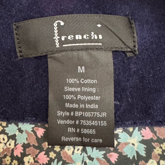 Frenchie Navy Blue Velvet Women's Blazer Size M - Picture 12 of 14